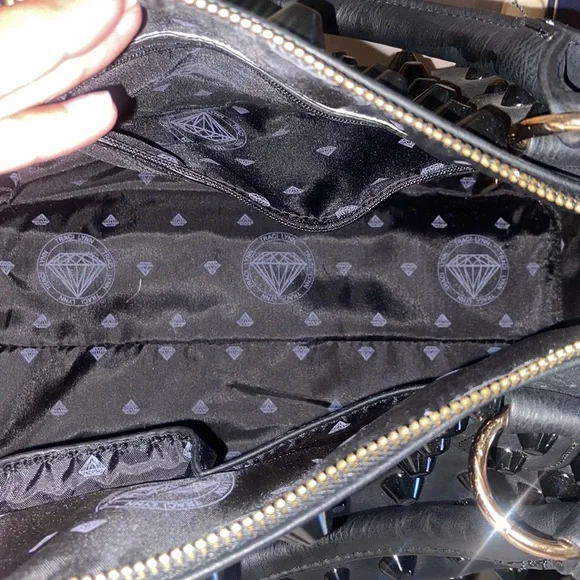Traci Lynn black studded bag. - Picture 4 of 7